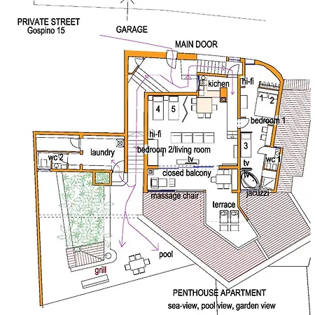 House Bellavista With Hot Pool Apartment