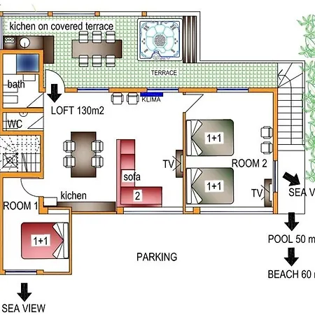 House Bellavista With Hot Pool Apartment *